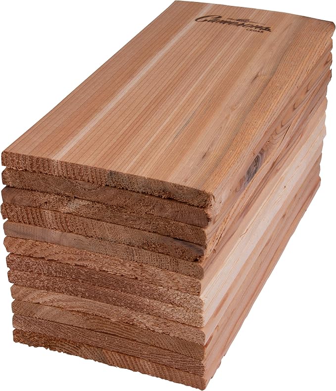 Camerons Cedar Grilling Planks - 12 Pack (5.5"x11.5") - Premium Natural Cedar Wood - Easily Infuse Smoky Flavor into BBQ Salmon, Fish, Meat, Veggies, and More - Sourced in the USA - Grilling Gift Idea