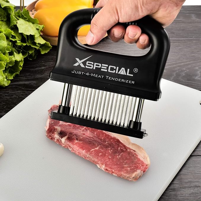 Deluxe 48 Blade Meat Tenderizer Tool – Stainless Steel, Detachable Design | Ultra-Sharp Needle Design | Transforms Tough Cuts into Juicy Cuts in Seconds, Easy to Use & Clean, Dishwasher Safe