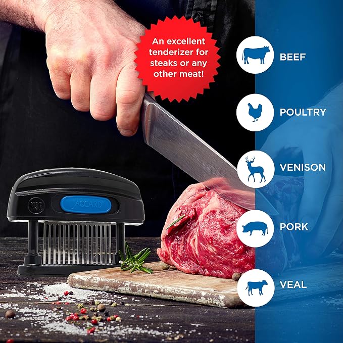 Jaccard 15-Blade Meat Tenderizer, Simply Better Meat Tenderizer, ABS Columns/ Removable Cartidge, NSF Approved, Black