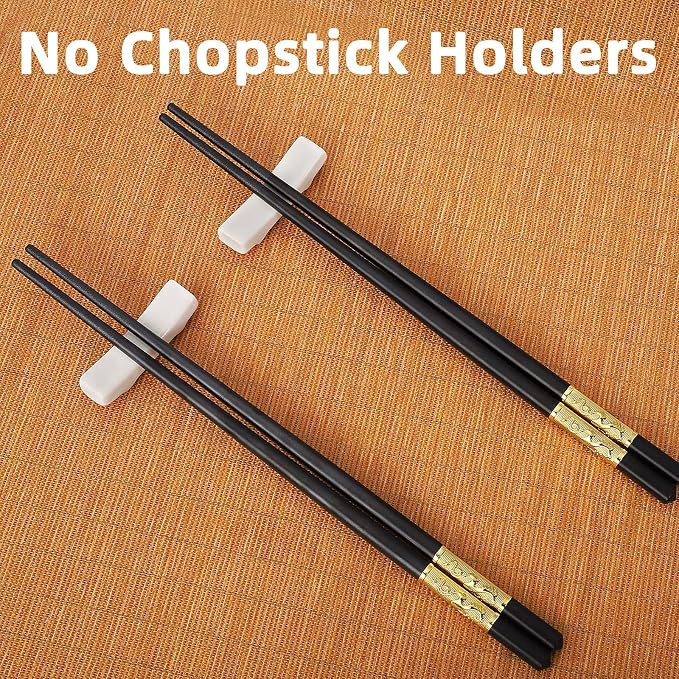 Youda Metal Chopsticks Reusable Chinese Japanese Style Dragon Chopsticks Chinese Gift Set Fiberglass Chops ticks Set Dishwasher-Safe (5 Pairs)