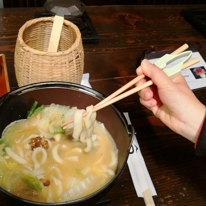 Chopstick Helper & Wood Training Chopsticks for Adults, Seniors & Beginners | Chopstick Trainer for Adults, Beginner Chopsticks, Practice Chopsticks, Easy Learning Chopsticks, Left or Right Handed Use