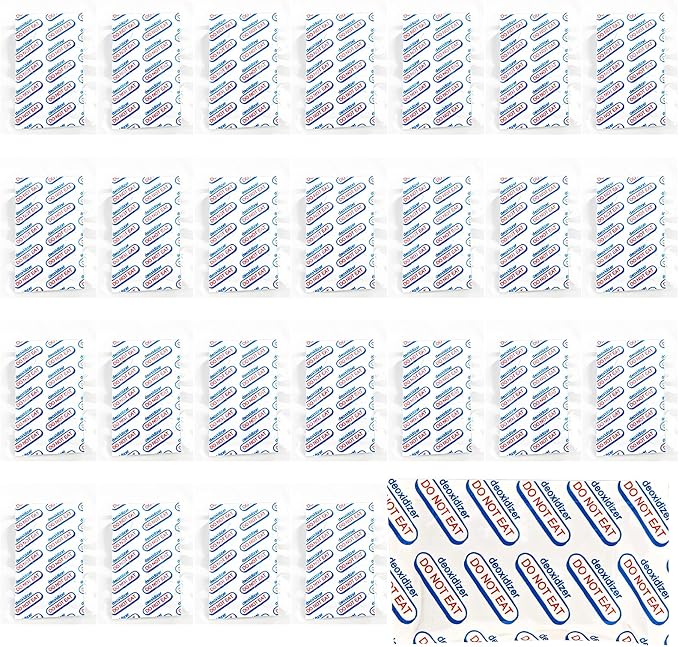 2000cc 50 Packs Food Grade Oxygen Absorbers - 2 Packs x 1 Vacuum Bag for Long Term Food Freshness - O2 Absorber for Canning & Preserving