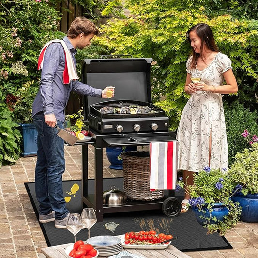 44" Square Fire Pit Mat/Under Grill Mat Fireproof Waterproof Oil-Proof, 4 Layers Fireproof Mat Fire Pit BBQ Pad Protect Mat for Deck Patio Grass Outdoor Wood Burning Fire Pit and BBQ Smoker