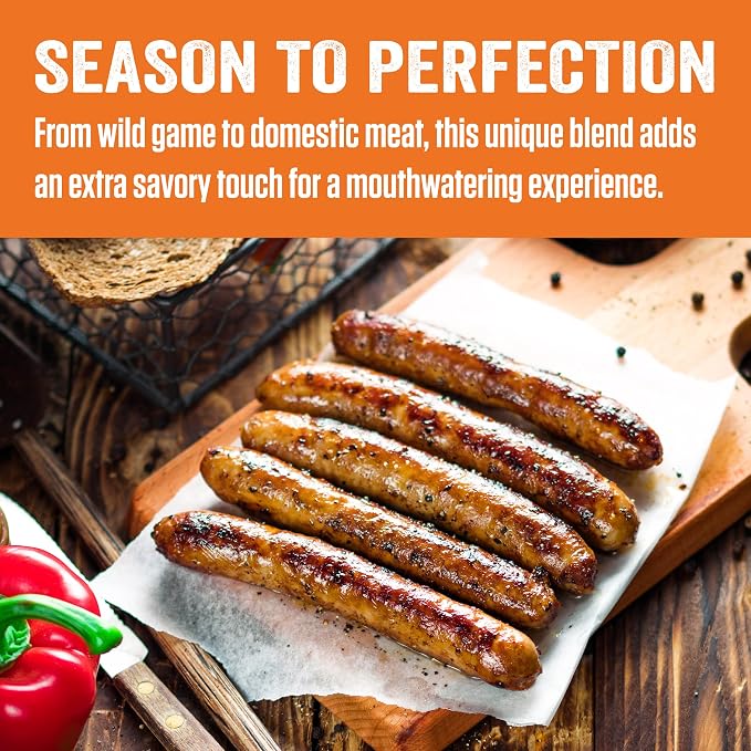 LEM Products Backwoods Reduced Sodium Breakfast Sausage Seasoning, 1.6 oz | Pre-Measured Seasoning for Wild Game and Domestic Meat, Seasons Up to 5 Pounds of Meat for Homemade Patties and Sausages