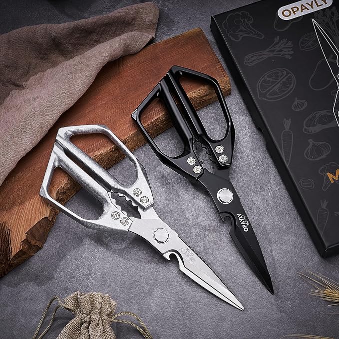Kitchen Shears 2-Pack Heavy Duty All Purpose Stainless Steel Kitchen Shear Meat Scissors Japanese Cooking Scissor for Food, Sharp Dishwasher Safe Christmas for Men Women With Gifts Box