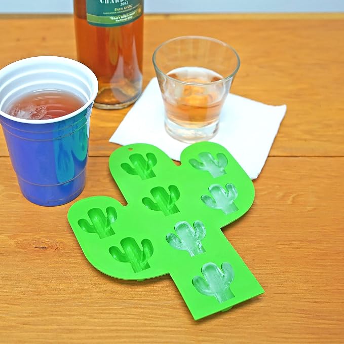 Fairly Odd Novelties Cactus Shaped Ice Cube Tray Funny Novelty Southwest Desert Themed Molds, One Size, Green,FON-10301