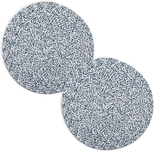Trivets for Hot Dishes, Pots and Pans, 8 Inches Hot Pads 5 Pcs, Pot Holders for Kitchen, Heat Resistant Mat Protect Counter, Coasters Set Home Essentials Farmhouse Decor (Blue)