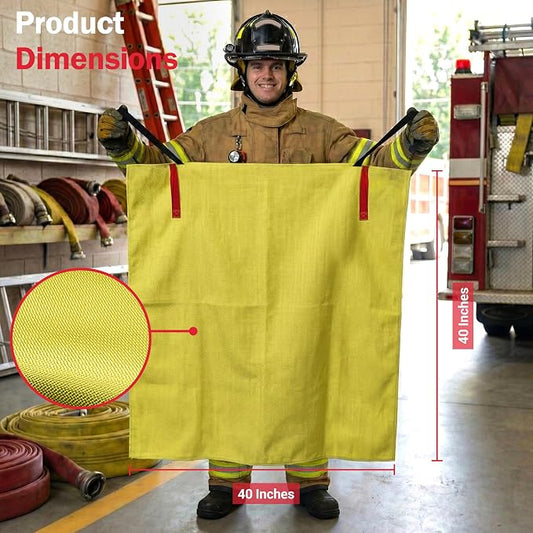 Emergency Fire Blanket, Silicone-Coated 40x40 UM9 Fiberglass, Rated to 1612°F, Smothers Kitchen, Home, RV & Camping Fires, National Park Foundation Partner, Designed in USA - Pack of 2