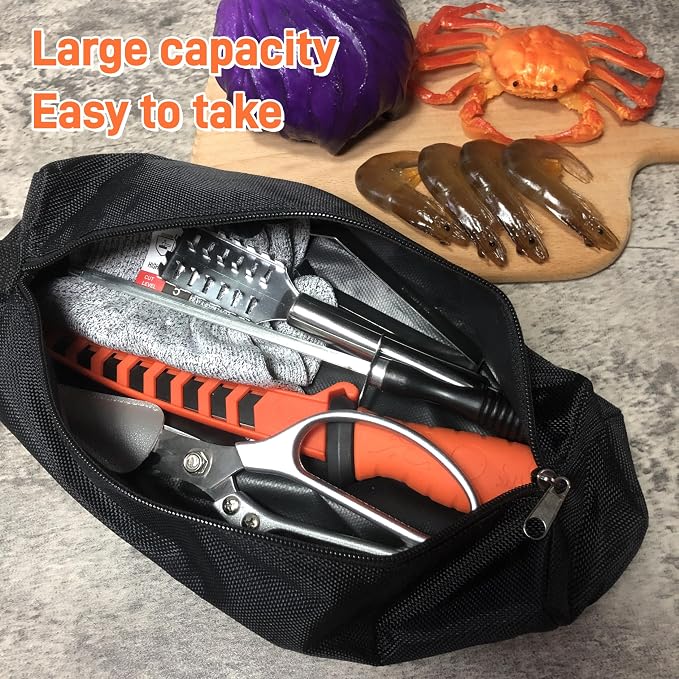 Fishing Knife Set, Fish Cleaning Kit, Filet Knife for Fish, Fish Scale Cleaning Brush, Multi-Functional Scissors, Gloves, Fishbone Tweezers, Storage Bag,Fishing Accessories,Fishing Tool Kit