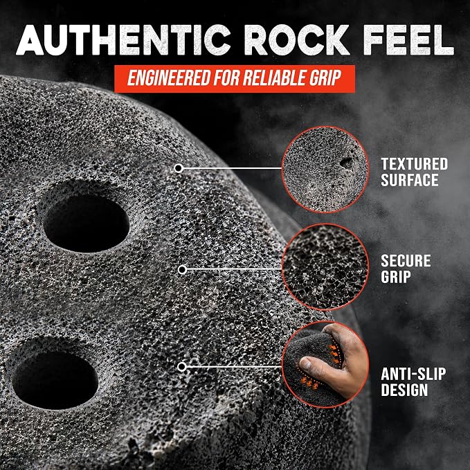 50 Large Screw On Rock Climbing Holds for Rock Wall Grips Made in USA | Rock Climbing Holds for Indoor Outdoor Play Set, Garage Gym, Bouldering, Trees - Rocky Mountain Climbing Gear