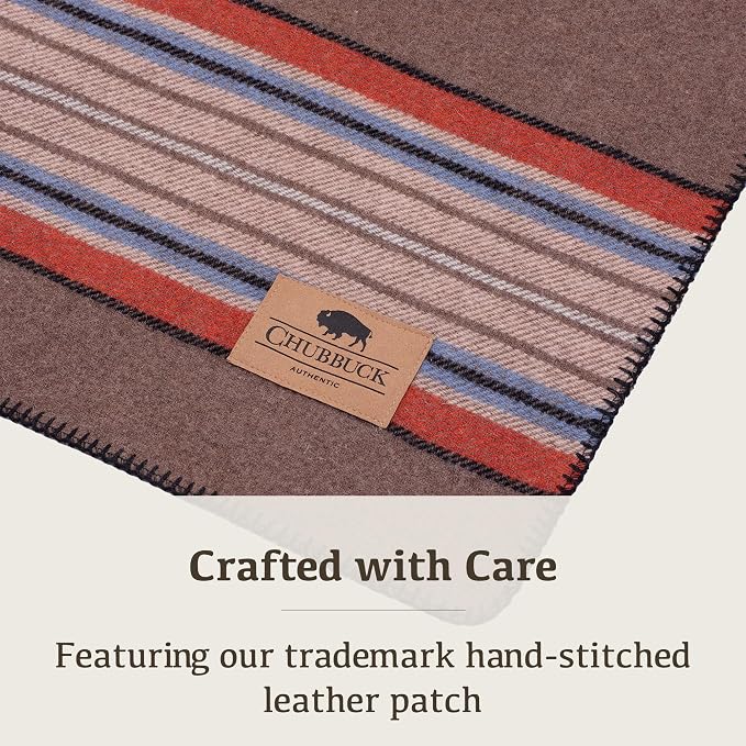 Chubbuck 100% Wool Blanket Camping (60" x 84") - Large Warm Blankets for Camping, Emergency, Outdoor Concerts and Home Use - Fire Retardant Blanket, Soft and Warm Blankets for Winter (Forest)