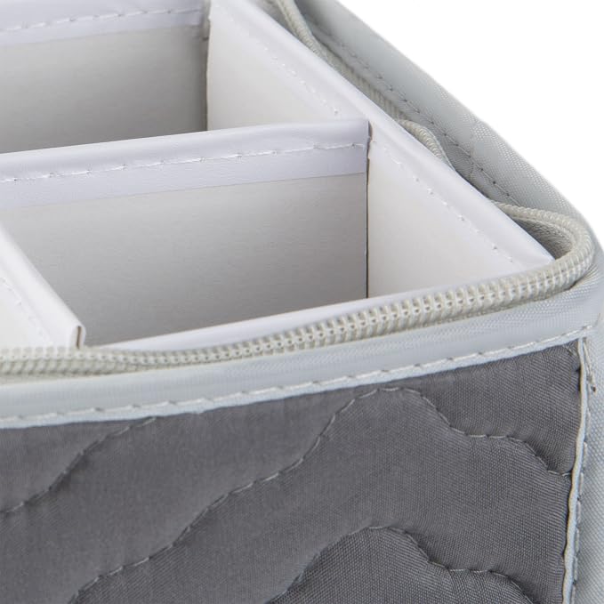 Richards Homewares Micro Fiber Deluxe Twelve Section Stemware Chest-Grey (7093)