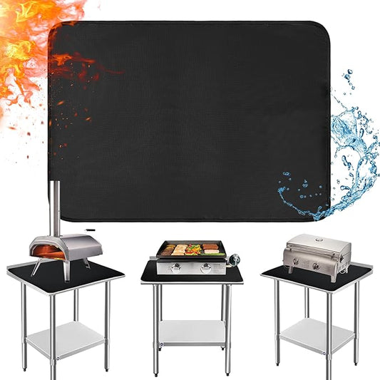 Heat Resistant Mats for Countertop fits Tabletop Grill, 31x24x0.02in, Black | 1022℉ Fireproof grill mat for countertop/table protection, fits gas/charcoal grills, pizza ovens, fits Blackstone & Ninja