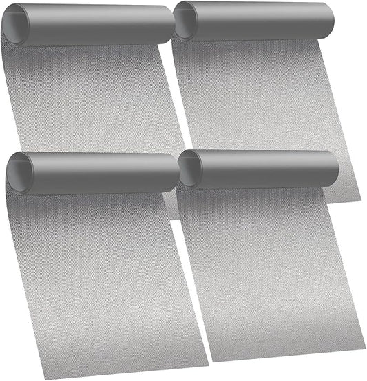 Oven Liners for Bottom of Oven - 4 Pack Large Heavy Duty Oven Mats, 17"x 25" Reusable Matt Liner for Electric, Gas, Toaster Ovens & Grills, BPA & PFOA Free, Kitchen Essentials, Silver