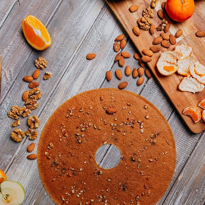 4 Fruit Leather Silicone Dehydrator Sheets with EDGES - NON-Toxic for Nesco Round Dehydrators Lip Mold Hold Batter Liquids Fruit Roll Up Fruit Leather Circle ReUsable Flexible Non Stick