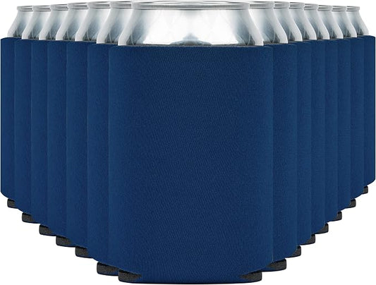 Blank Beer Can Coolers Sleeves (30-Pack) Soft Insulated Beer Can Coolies - HTV Friendly Plain Koolies in Bulk for Beer Cans & Bottles - Coolie Blanks for Vinyl Projects & Wedding Favors (Royal Blue)