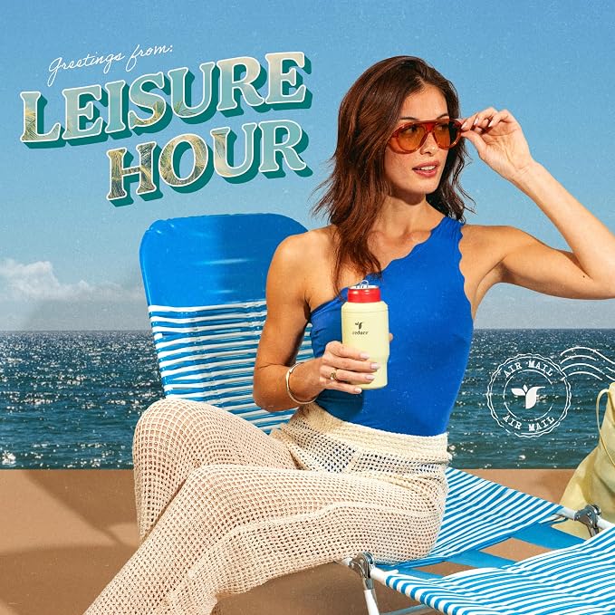 Reduce 4-in-1 Drink Cooler - Versatile Can & Bottle Holder with Vacuum Insulation-Keeps Drinks Cold Up to 4 Hours-Includes Bottle Opener-Fits Cupholders & Dishwasher Safe- 14oz - Leisure Hour - 4 Pack