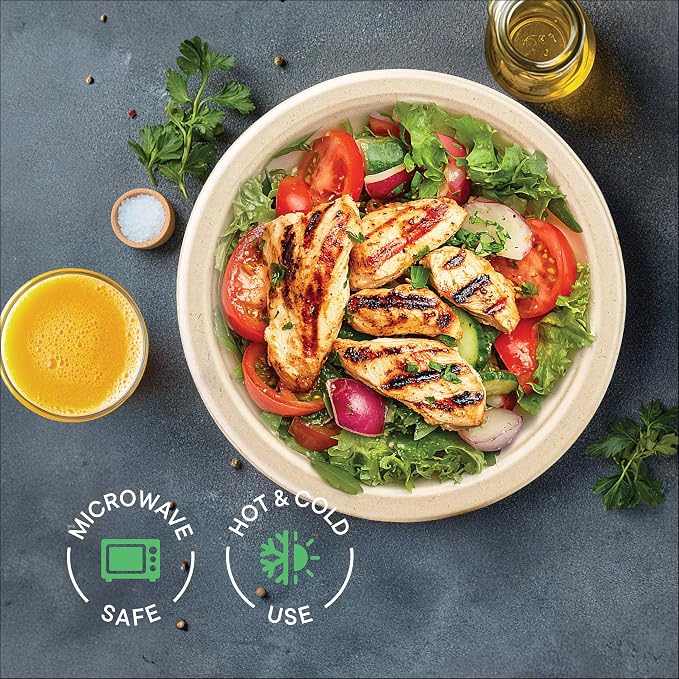 100% Compostable Paper Plates, Heavy Duty Disposable Plates [125-Pack] 9 Inch Plates - Eco-Friendly, Biodegradable Sugarcane Bagasse, Natural Unbleached Brown 9" Dinner Paper Plate Disposable | Eco-Friendly Biodegradable Sugarcane Bagasse Dinner Plates...
