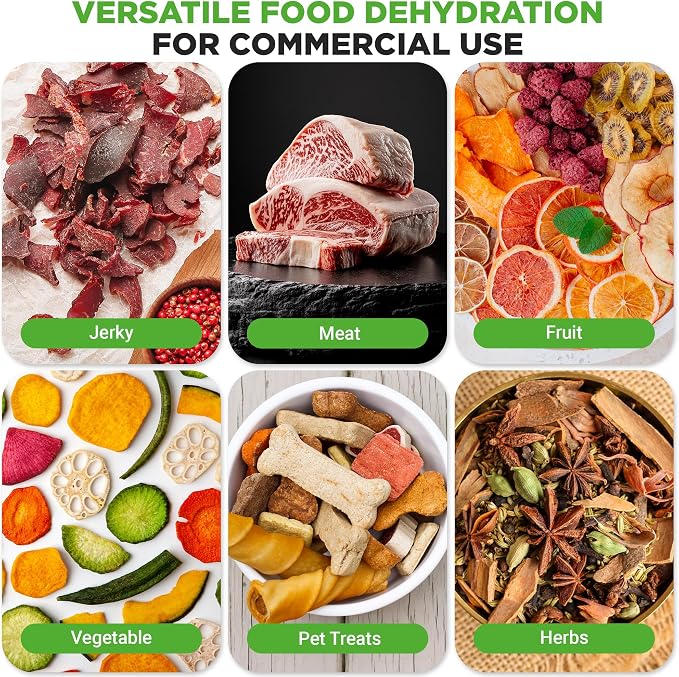 NutriChef 20 Layer Commercial Food Dehydrator Machine - Includes 20 Stainless Steel Trays, Built-in Digital Timer and Temperature Control, Ideal for Jerky Meat, Fruit, Pet Treats, and Vegetables