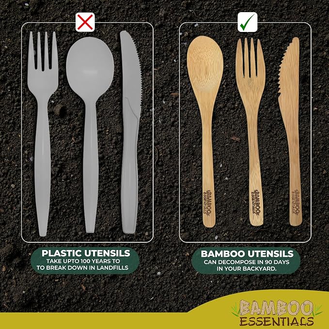 Travel Utensils with Case Set Fork, Knife, Spoon, Chopsticks, Straw, Straw-cleaning brush, Travel Pouch and Carabiner, Excellent For Everyday Use! ((2 Sets) Sunset Red/Sunrise Yellow)