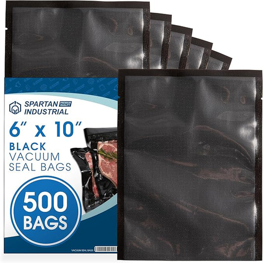Spartan Industrial 6" X 10" Vacuum Sealer Bags - 500 Count BPA-Free Food Storage Bags for Marinating, Freezing, Sous Vide Cooking