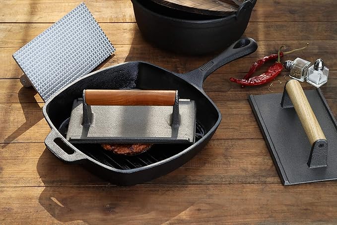 New Star Food Service 36411 Steak Weight/Bacon Press, Aluminum, 8.25x4.25" | Commercial Grade