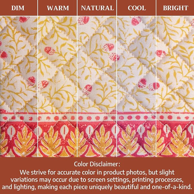 Maison d' Hermine Pot Holders 100% Cotton Potholders (8" x 8", Pack of 1) | Heat Resistant Hot Pads with Loop BBQ Cooking Baking Hotel Kitchen Handling Hot Pans Thanksgiving Christmas - Carpo
