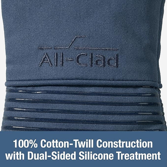 All-Clad Premium Silicone Oven Mitts, 2-Pack, Indigo