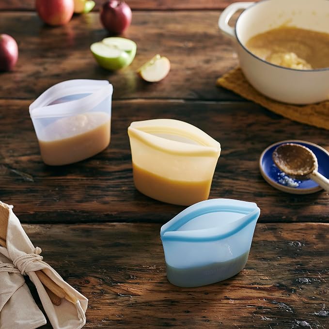 Stasher Premium Reusable Silicone Food Storage Bowl, Clear, 1-Cup | Food-Safe Silicone, Freezer, Sous Vide, Microwave, Dishwasher, Oven Safe, Meal Prep, Lunch Container, BPA-Free, Eco-Friendly