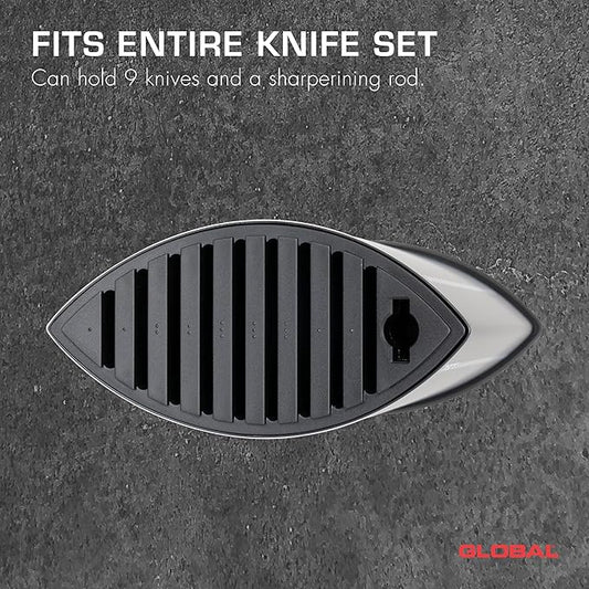 Global GKB-52/CB, 10 Slot Knife Block, Black