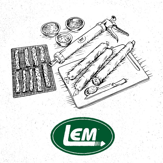 LEM Products Jerky Gun, Heavy-Duty Beef Jerky Maker, Make Meat Sticks and Snack Sticks, Includes Nozzles and Backwoods Seasoning
