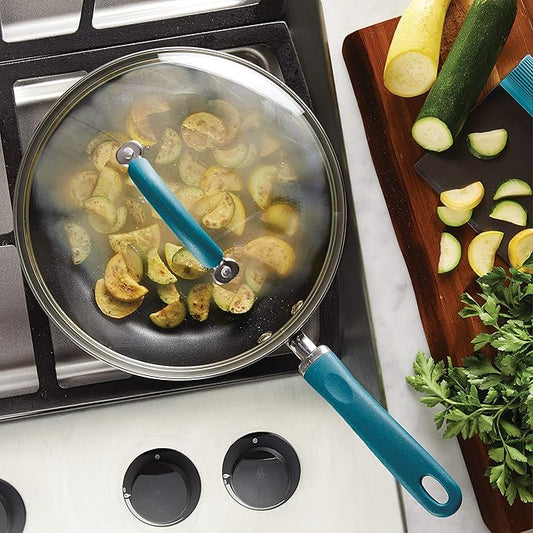 Rachael Ray Create Delicious Deep Hard Anodized Nonstick Frying Pan / Fry Pan / Hard Anodized Skillet - 10.25 Inch, Gray