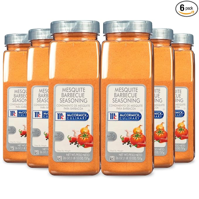McCormick Culinary Mesquite Barbecue Seasoning, 26 oz (Pack of 6) - Six 26 Ounce Containers of Mesquite Seasoning Rub, Best on Pork Sandwiches, Ribs, Briskets, or as Meat Tenderizer Seasoning