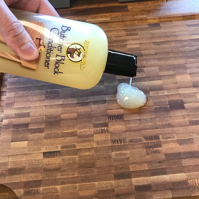 HOWARD Butcher Block Conditioner and Cutting Board Oil, Food Grade Conditioner and Oil, Great for Wooden Bowls and Utensils, Re hydrate your Cutting Blocks, 12 Fl Oz (Pack of 1)