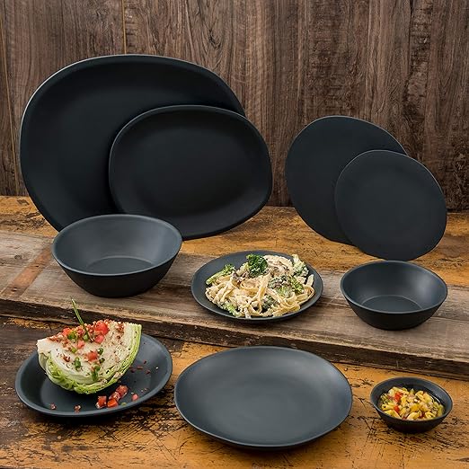 Carlisle FoodService Products Ridge Reusable Plastic Bowl for Home and Restaurant, Melamine, 52 Ounces, Slate