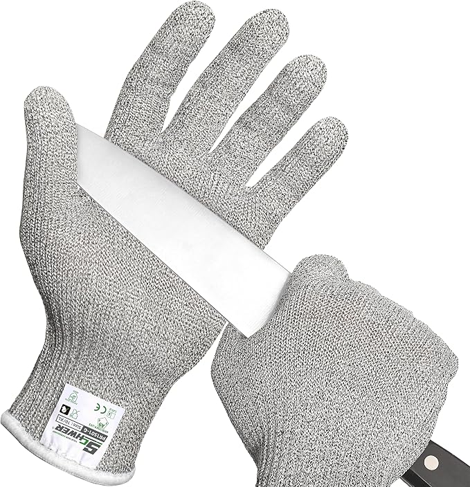 Schwer SlicePro ANSI A9 Cut Resistant Gloves, Food Grade Cutting Gloves for Kitchen Food Prep, Mandoline Gloves for Meat Cutting, Oyster Shucking, Fish Fillet Processing, PR1501-G, XL