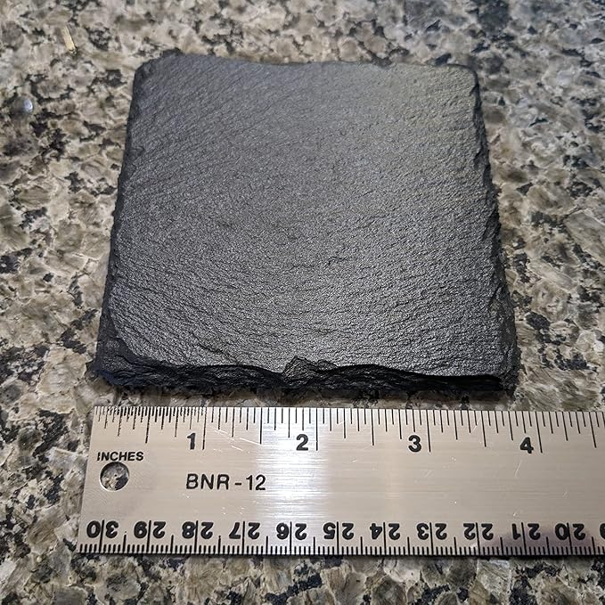 Gear Up Your Decor: Unique Motorcycle Coasters in Natural Slate - Square Slate - Set of 5