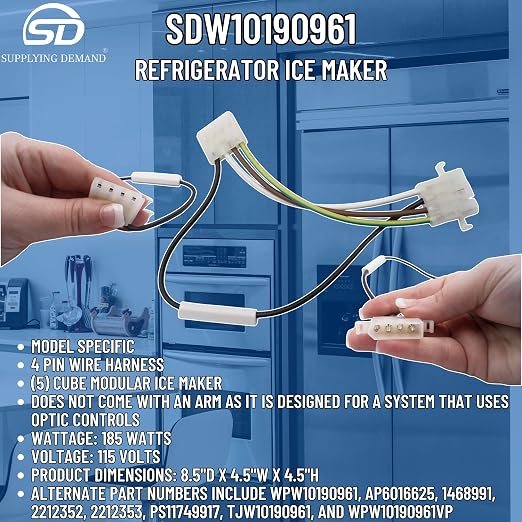 Supplying Demand W10190961 W10122503 Refrigerator Ice Maker Replacement Model Specific Not Universal