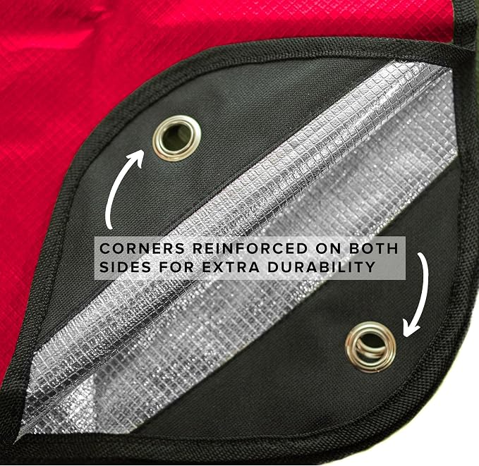Arcturus All-Weather Outdoor Survival Blanket, Thermal Emergency Blanket, Reflective Heat Tarp with Grommets, Lightweight for Camping, Backpacking, Hiking & Emergency Car Kits, Red, 60x82in