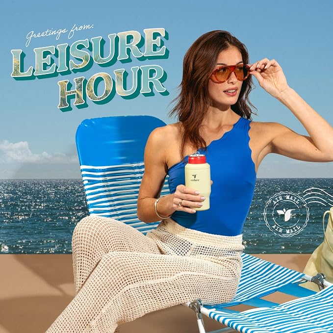Reduce 4-in-1 Drink Cooler - Versatile Can & Bottle Holder with Vacuum Insulation - Keeps Drinks Cold Up to 4 Hours - Includes Bottle Opener - Fits Cupholders & Dishwasher Safe - 14oz - Sunset Fuschia