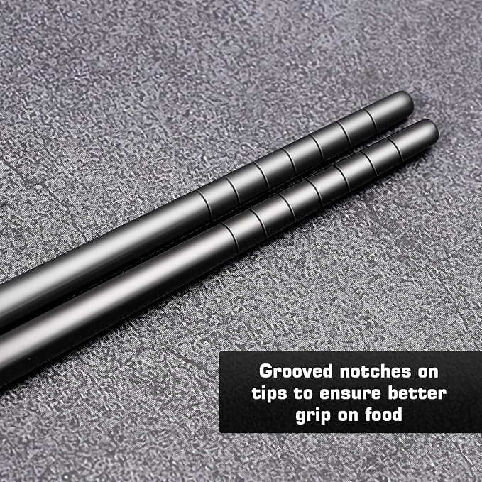 Youda 99.8% Pure TITANIUM Chopsticks Ultralight and Reusable Chopsticks for Camping, Home, Travel (2 Pairs)