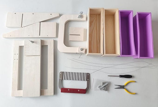 Silicone soap molds -Soap Cutting Tool Set Wooden Bamboo (soap Cutters for soap Making loaf Slicer)