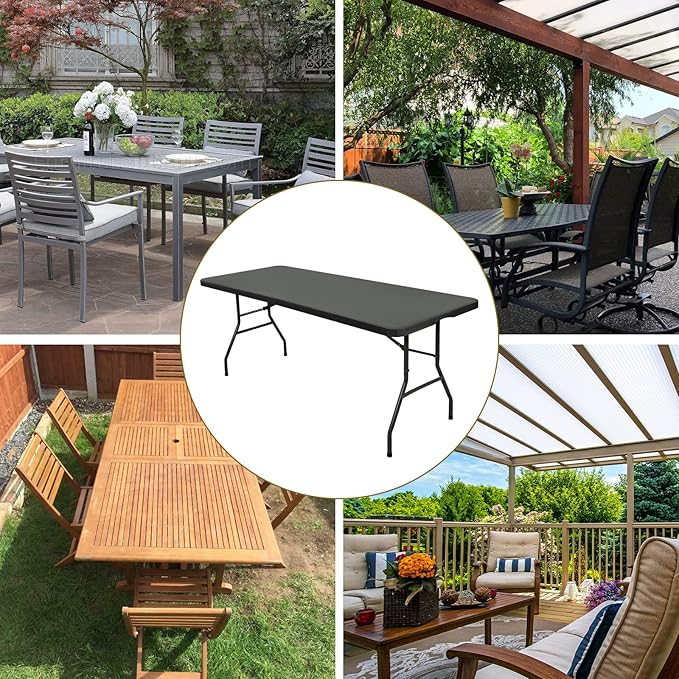 10 Pack Stretch Fabric Table Top Cap Cover, fits 8' Tables, Spandex Table Covers Washable Elastic Rectangle Tablecloth Protector for Indoor Outdoor Party Picnic Wedding, Gray, 30" W x 96" L