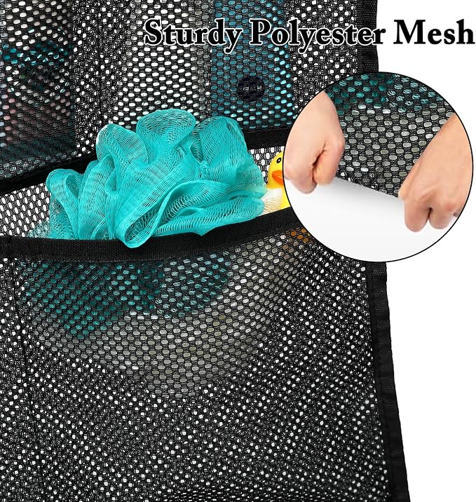 Fammart Mesh Shower Caddy Hanging, Quick-Drying Shower Organizer with 7 Pockets, Portable Bathroom Organizers and Storage for Shampoo, Soap, Loofah, Travel, and Cruise Essentials