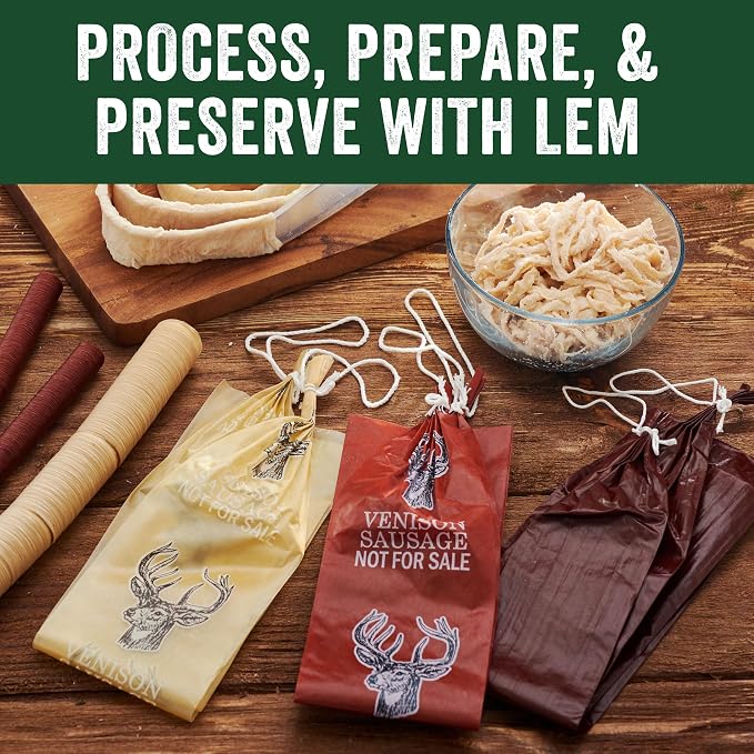 LEM Products Mahogany Fibrous Casings, 2 ½ Inches x 20 Inches, Non-Edible Sausage Casings, Stuffs Approximately 3 Pounds Per Casing, Great for Summer Sausage, Pepperoni, and Salami, 25 Count Pack