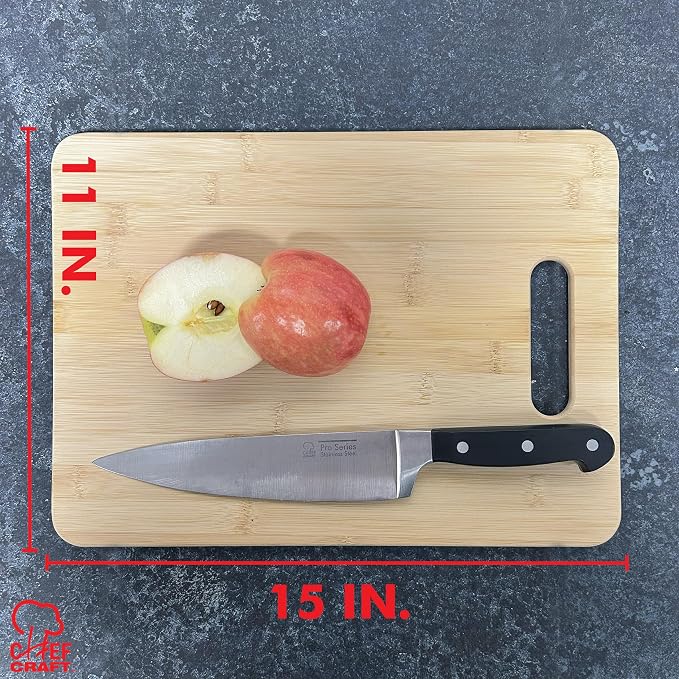 Chef Craft Classic Bamboo Cutting Board, 11 X 15 Inch, Natural
