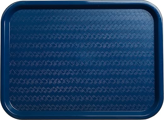 Carlisle FoodService Products CT121614 Café Standard Cafeteria / Fast Food Tray, 12" x 16", Blue