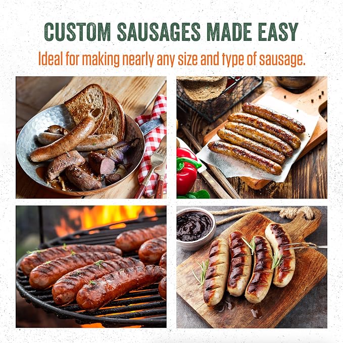 LEM Products MightyBite 15 lb Vertical Sausage Stuffer, Stainless Steel Meat Stuffer Machine for Home Kitchen Use, Large-Batch Sausage Maker with Air-Release Piston and Stuffing Tubes
