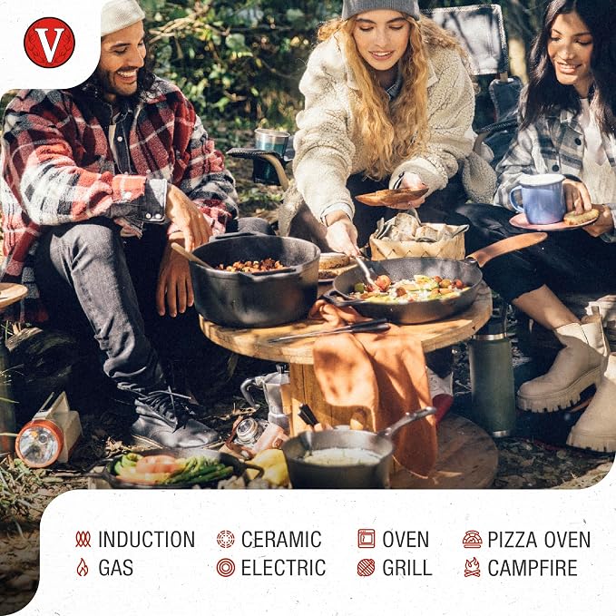 Victoria 4-Quart Cast Iron Dutch Oven with Lid and Dual Loop Handles, Seasoned with Flaxseed Oil, Made in Colombia