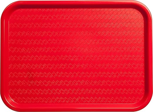 Carlisle FoodService Products CT121605 Café Standard Cafeteria/Fast Food Tray, 12" x 16", Red (Pack of 2)